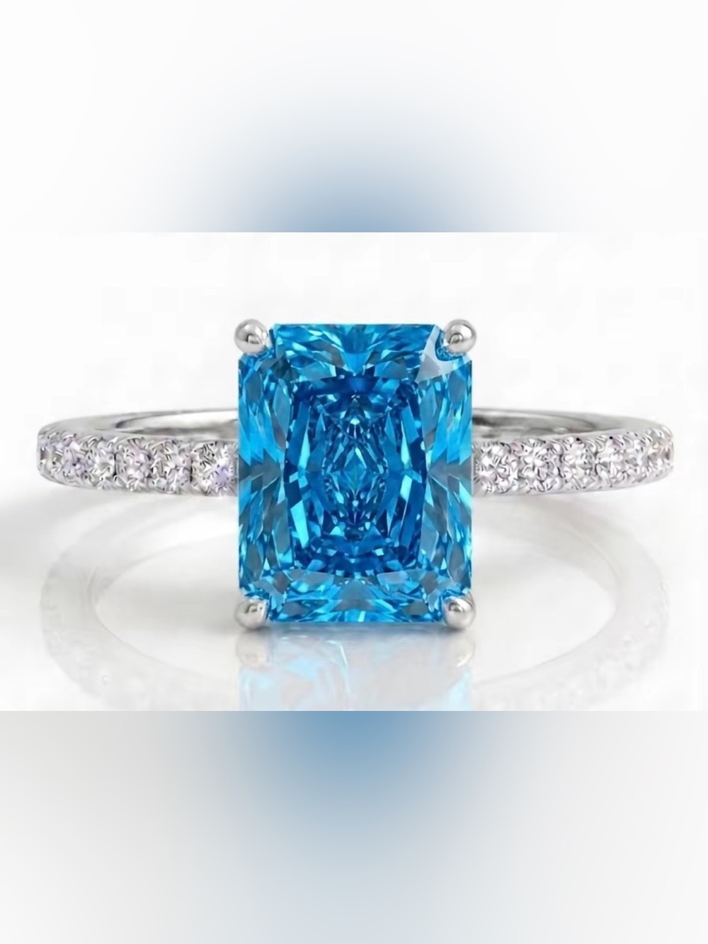 4 CT BLUE Aquamarine UGI CERTIFIED 925 Sterling Silver NEW GORGEOUS
